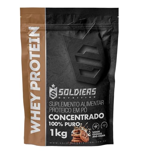 Whey Protein Concentrado 1kg - Cookies - 100% Importado - Soldier...