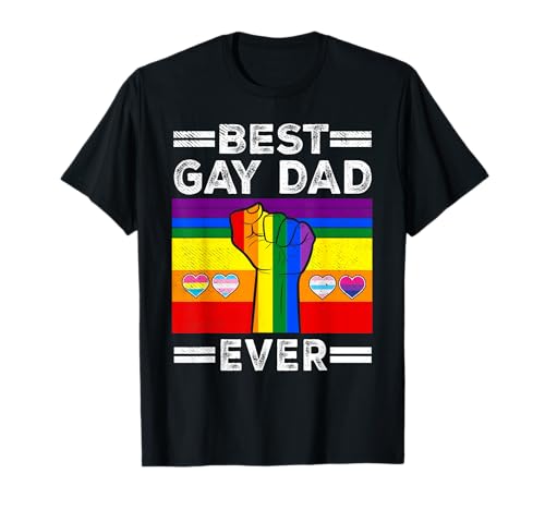 Best Gay Dad Ever LGBTQ Rainbow Flag LGBT Pride Month T-Shirt