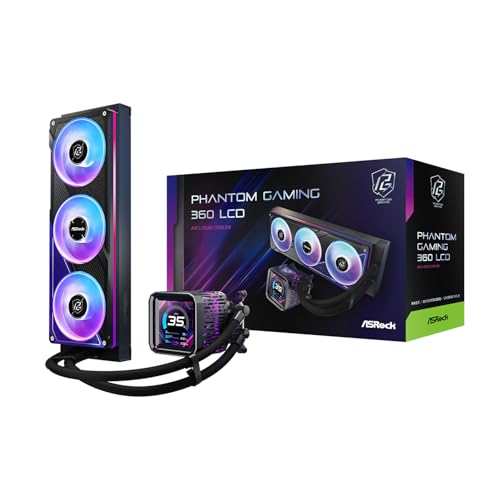 ASRock ����N�[���[ Phantom Gaming 360mm�ȈՐ���3.4�C���`LCD�f�B�X�v���C���� ARGB�t�@�� CPU���x�\���Ή� ���ϋv�|���v LGA1700 AM5 �Ή� �������K�㗝�X�i