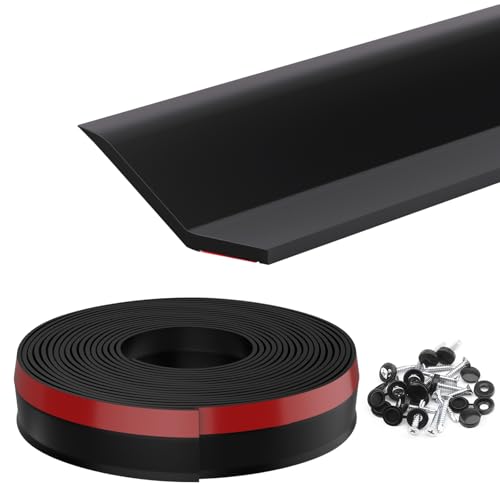 Garage Door Seal Top and Sides, 36 FT Garage Door Weather Stripping Side Seal, Universal Weatherproofing TPE Trim Seals Weather Strip Black