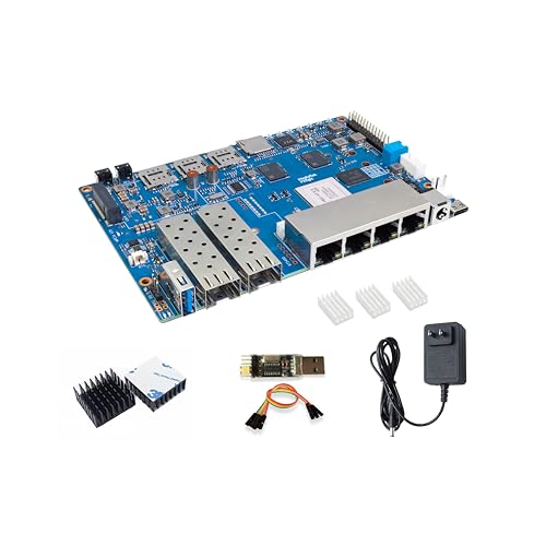 Image of Banana Pi BPI-R4 Wi-Fi 7 Wireless Dual-Band WiFi OpenWRT Router Board, with MediaTek MT7988A (Filogic 880) SoC, Support 2X 10GbE SFP and 4X GbE Gigabit Ethernet for NAS Smart Home Gateway