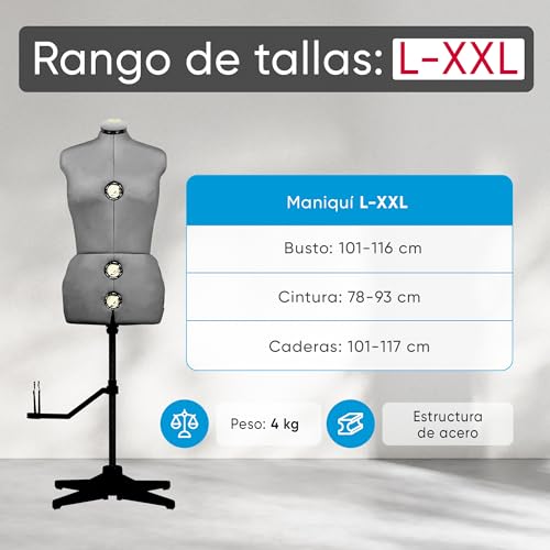 Busto maniquí de moda ajustable para costura y confección de ropa 4