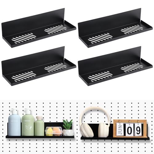 Therwen 4-Pack Magnetic Pegboard Shelves