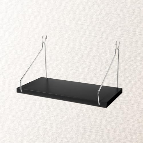 Fabric Walls Cubicle Shelf with Hooks, 11.8\' Wooden Cubicle Shelves with Hangers, Cubical Accessories for Work, Office Cubicle Wall Decor, Cubicle Decorations for Women Men Desk (1, Black) - Thumbnail 5