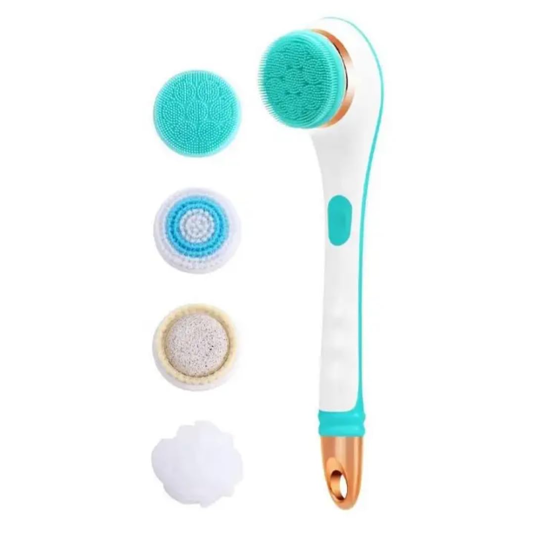 Bdit accessori Spazzola per il corpo per la schiena, set di scrubber elettrico per il corpo, scrubber per la schiena per l'uso in doccia, spazzola posteriore ricaricabile USB con manico lungo, pulizia