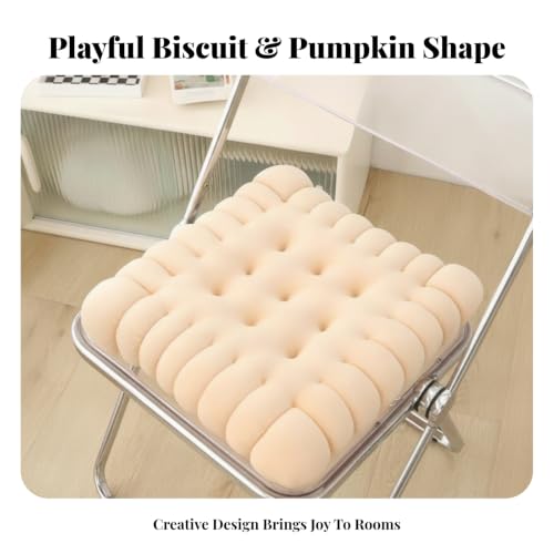 Coussin assise confortable biscuit chocolat à capitons denses - 3