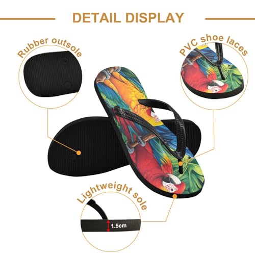 Bird Parrot Flowers Spring Flip Flop Beach Summer Casual Sandal for Women & Men Shower Shoes 208610922