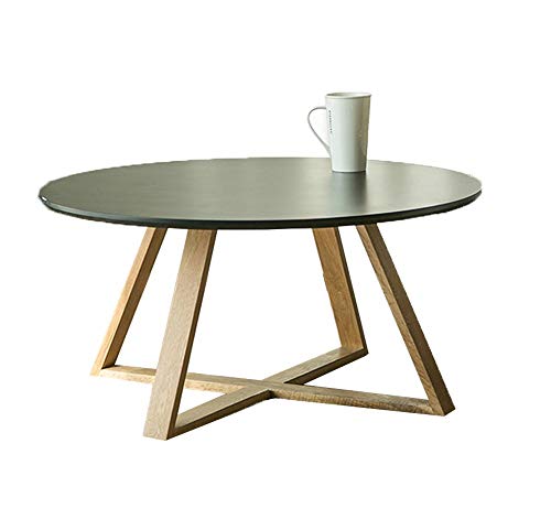 GWW Solid Wood Coffee Table Creative White Black Simple Round Tea Tabl GWW Solid Wood Coffee Table Creative White Black Simple Round Tea Tabl