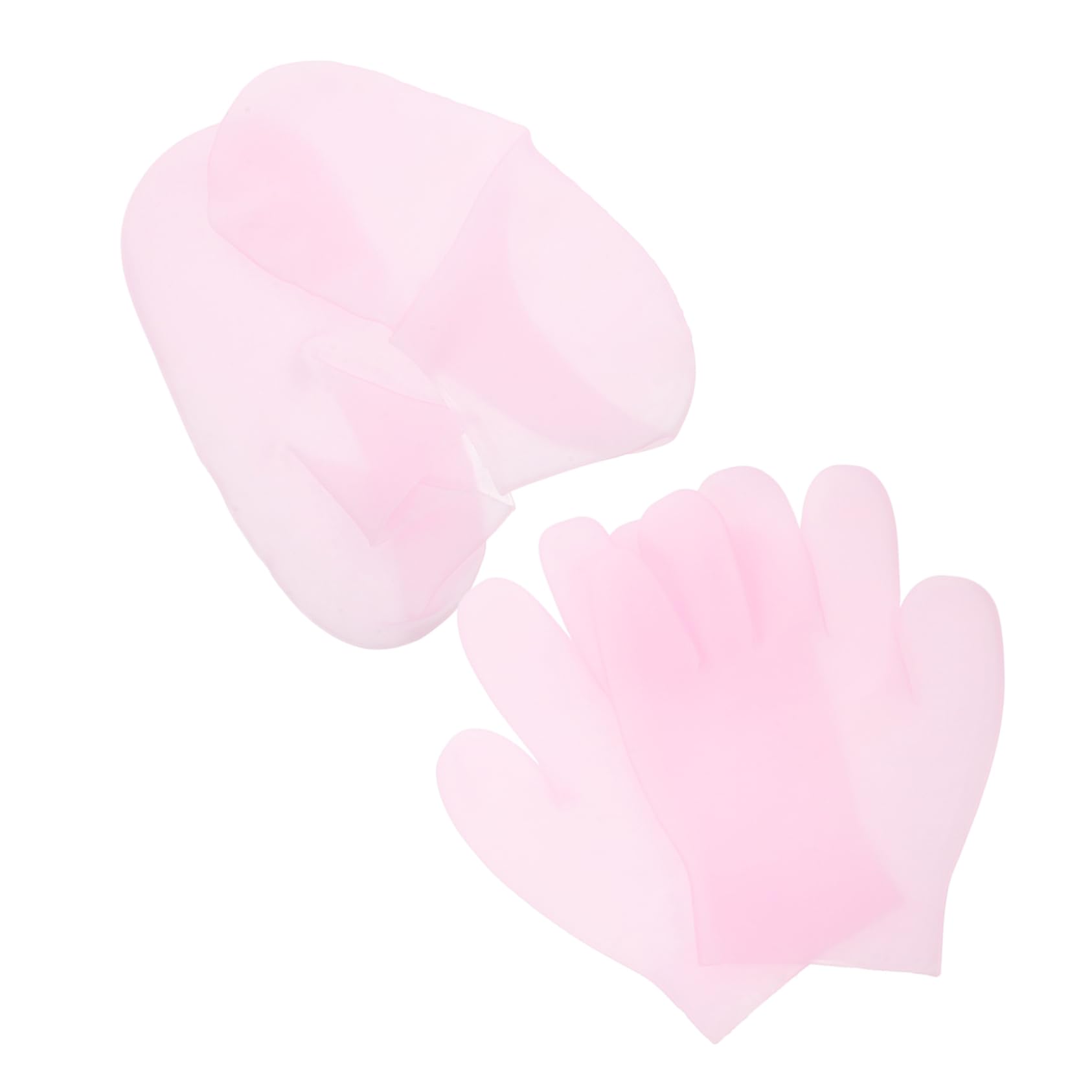 BIUDECO 2 Pairs Moisturizing Gel Booties Gloves Set for Softening Repairing Dry Cracked Hands Feet Portable Reusable Skin Care for Women Pink