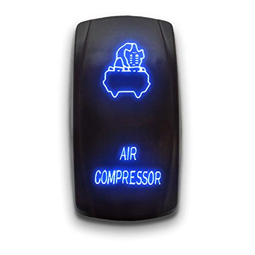 Air Compressor V.2 - Blue - Stark 5-Pin Laser Etched Led Rocker Switch Dual Light - 20A 12V On/Off #TOP21