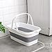 Ardorman Gris Seau Pliable d'eau Pliable avec Poignée - Panier Se Pliant De Cuvette Extérieure Rectangulaire pour Le Camping, Lavage De Voiture