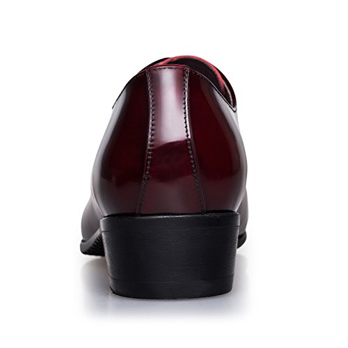 ZRO Men's Lace Up Formal Modern Oxford Dress Shoes Wine US 5 - Thumbnail 4