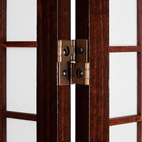 Homestyle4u 876, Paravent Raumteiler 2 m hoch 4 teilig, Trennwand Bambus Holz, Sichtschutz Braun