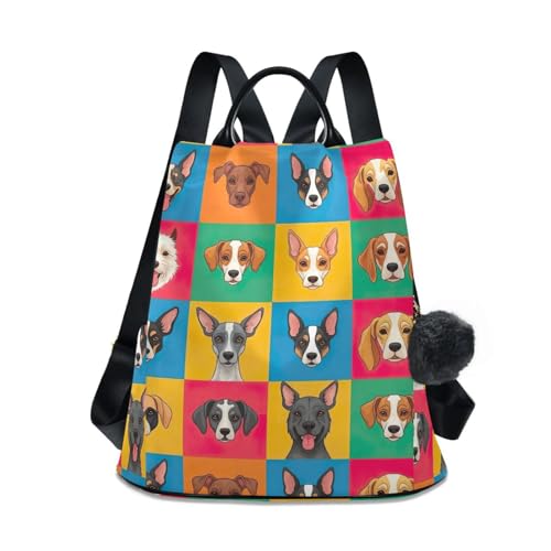 Sac à dos coloré imprimé chiens pour femme : le charme fleuri au quotidien