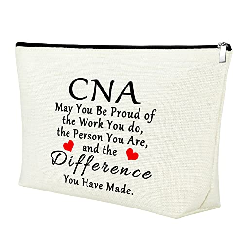 CNA Gift Makeup Bag Certified Nursing Assistant Gifts CNA Bag Gifts for CNA Medical Nurse Appreciation Gift for Women CNA Week Gifts Thank You Gift Retirement Birthday Gift Cosmetic Bag Zipper Pouch