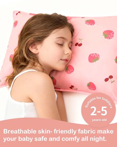 Image of ALVABABY Toddler Pillowcases Stretchy Soft Fit 13 inchx 18 inch or 12 inchx16 inch Kids Pillow Cover Envelope 2 Pack for Girl Boy Travel