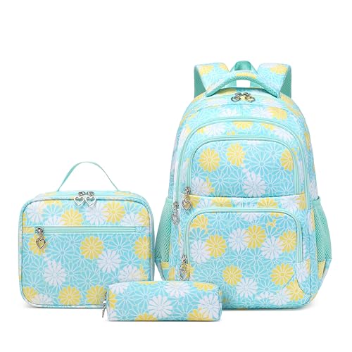 TCYIN Schulrucksack Mädchen Teenager Schule Rucksack Damen Schulranzen Kinder Wasserdicht Schultasche Bookbag Daypack für Reise Sport