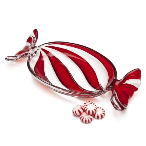 Godinger Candy Tray, Candy Dish, Serving Tray, Serving Platter Platter Dish, Christmas Decor, Holiday Decor - Red