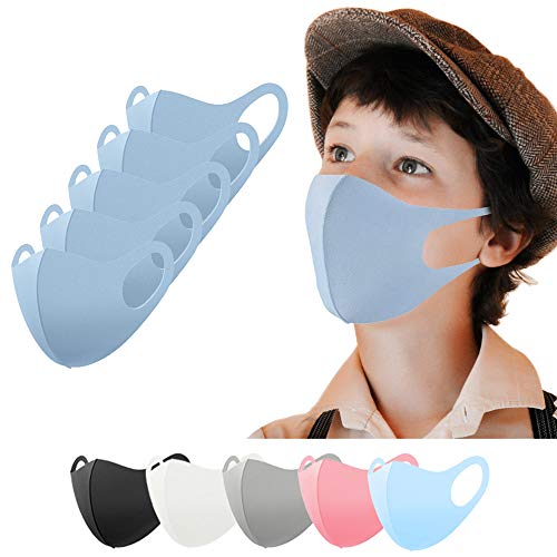 Kinder Stoffmaske 5 Stück blau, Mundschutz Masken waschbar, Behelfsmaske, Alltagsmaske, Gesichtsmaske, Mund und Nasenschutz, Mädchen, Jungen Jungs Cover