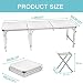 Mesa Plegable Camping 180cm Ajustable Mesa de Jardín Mesas de Picnic Mesa...