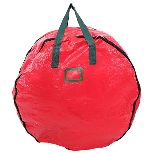 Beatifufu Christmas Wreath Organizer Double Garland Storage Bag Holder Material Zippered Design for Easy Access Portable Christmas Decoration Storage