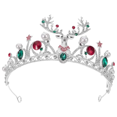 Tocado de Navidad PRETYZOOM con gemas y perlas de reno para celebraciones de invierno y año nuevo