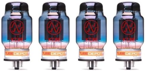 Quad of JJ KT88 Blue Glass Power Vacuum Tube