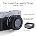 Metal Square Lens Hood (with Cover), Suitable for FUJIFILM XF 27mm F2.8 R WR XF 23mm F2.8 R WR Camera Accessories (Aluminum Alloy-Black)