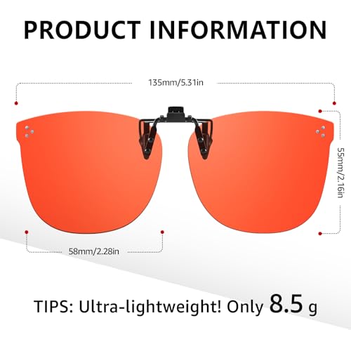 Image of DreamCalf 2 Pack Clip On Blue Light Blocking Glasses Improve Sleep Fit over Prescription Glasses for Women Men