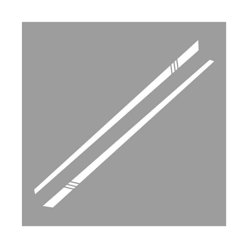 Glossy Racing Stripe Vinyl Decals Adhesive Stickers Universal Fit Side(White)