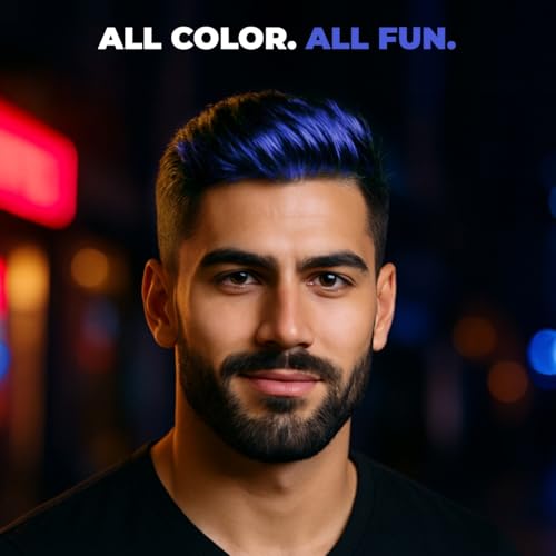 Image of Beardo Quicky Hair Color - Blue Edge, 50 ml | Temporary 1-Day 1-Wash | DIY Instant Hair Color Makeup for Men | No Bleach | No Ammonia | No Damage