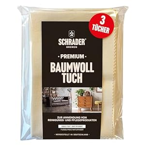 Schrader Premium Baumwolltücher, 3 Stück, Cremefarben