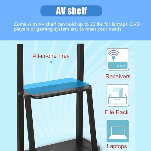 Soporte móvil para TV con ruedas y estantes miniatura 4