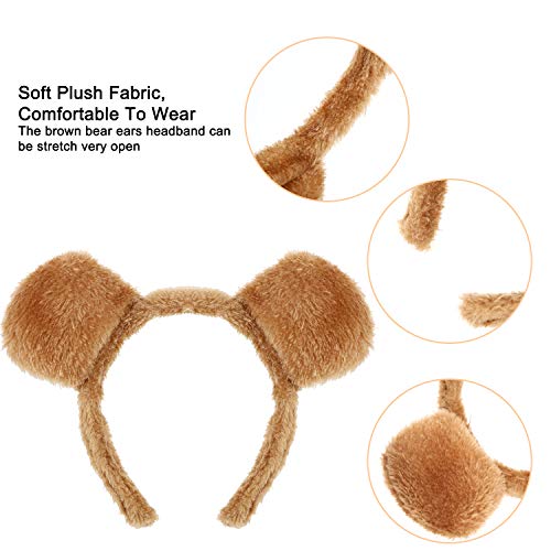 6 Pieces Bear Ears Headband Bear Bowtie And Bear Tail Costume Set For Halloween Or Costume Party Decoration (Hairband With Tail) #TOP7