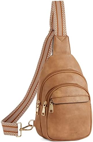 BOSTANTEN Leather Sling Bag For Women Small Crossbody Bag Fanny Pack Women Shoulder Chest Bag