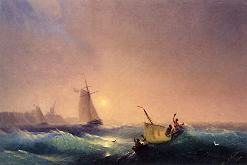 Tableau Ivan Ayvazovsky Marine Hollandaise Impression sur Toile 60x90cm pour Salon