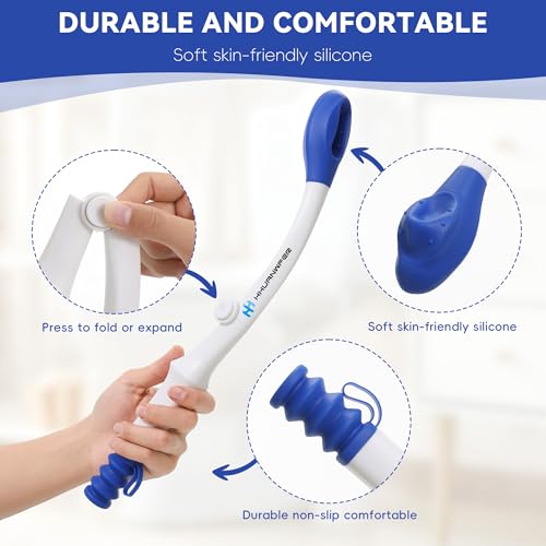 Foldable Toilet Aid(2Pack), Long Comfort Wipe Wand Bottom Buddy Toilet Self Tissue Aids for Toileting, Self Help Wipe Butt for Overweight People Limited Mobility,Elderly, Pregnancy - Image 5