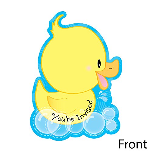 Tarjetas de invitación para baby shower en cartulina resistente con forma de pato y sobres 2