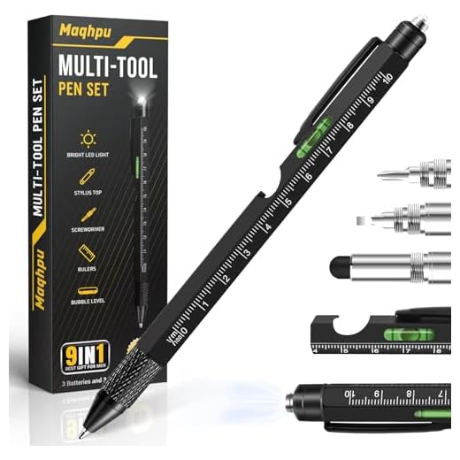 Maqhpu Regalo Dia Del Padre, Regalos Originales para Hombre - Bolígrafo Multifuncion 9 en 1, Dia Del Padre Regalos Originales, Regalo Día Del Padre, Regalos para Hombre Gadgets Tecnologicos
