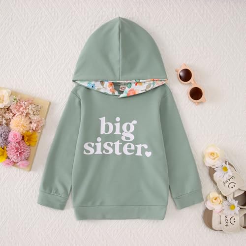 Big Sister Outfit Toddler Baby Girl Big Sis Hoodie Sweatshirt Floral Pants 2PC Sets Kids Cute Fall Winter Clothes2
