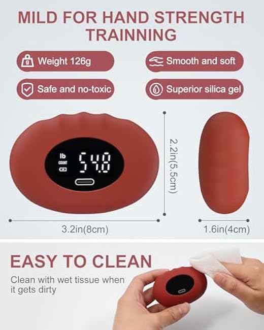 LOFICOPER Grip Strength Tester, Up to 396lbs/180kg Digital Hand Dynamometer, Grip Strength Measurement Meter with Counting, LED Display, Hand Gripper Strengthener for Sport Home School