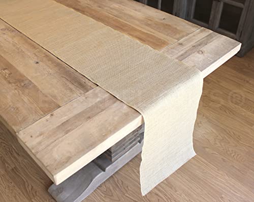 Cleverdelights 14" Premium Burlap Roll - 10 Yards - No-Fray Finished Edges - Natural Jute Burlap Fabric #TOP3