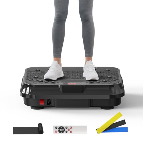 Vibration Plate Exercise Machine, Vibrating Plate for Lymphatic Drainage, 400 Lbs Capacity 250 Speed Levels Whole Body Fat Burner Weight Loss Shake Board, Vibrate Platform Machine