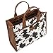Wrangler Laptop Bag for Women 15.6 Inch Vintage Work Tote Bag for Business Briefcase Handbag with Adjustable Shoulder Strap Cow Print Brown WG288-8119COW-BR