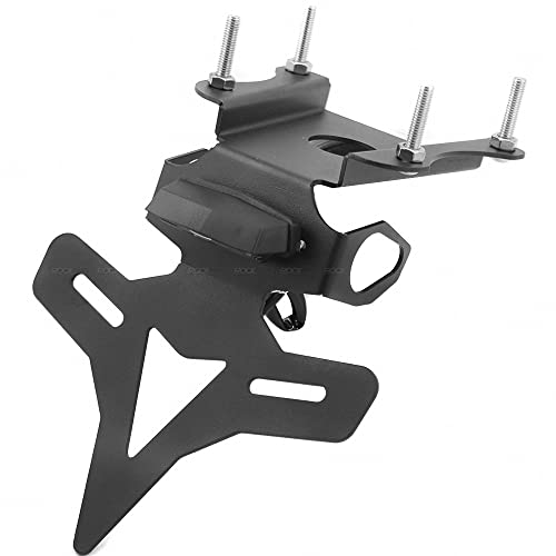 Motocicleta Tail Tidy para Yamaha MT-09 FZ-09 2021 Soporte de placa de matrícula de motocicleta Fender Eliminator Bracket Mount con luz de matrícula LED, negro Cover