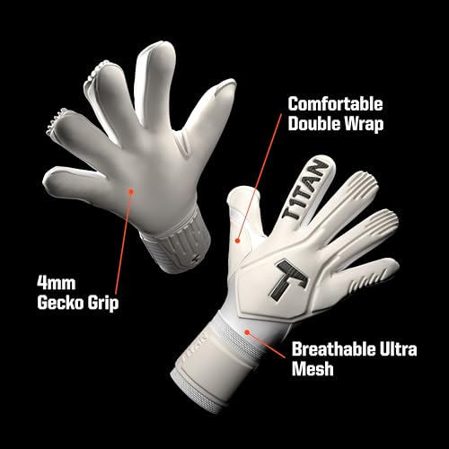 T1TAN Legend White-Out Goalkeeper Gloves for Training & Match, Kids & Adults, Professional Gloves, 4mm Gecko Grip Adhesive Foam Made in Germany Size 7 by T1TAN - Image 6