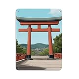 Fushimi Inari - Póster de metal vintage para pub, club, cafetería, bar, decoración de pared para el hogar, póster retro de 30 x 40 cm