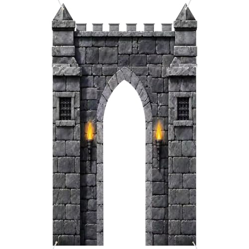 Preboun Medieval Castle Party Decorations Porch Door Banner