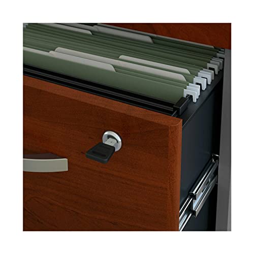 Dark Cherry Executive L-Shaped Right Hand Corner Desk with Hutch Storage, Drawer File Cabinet Furniture Home Office Rotating Modern - Image 7