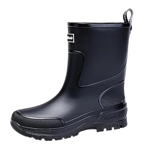 Bottes en caoutchouc pour homme avec semelle plateforme et tige mi-haute en PVC